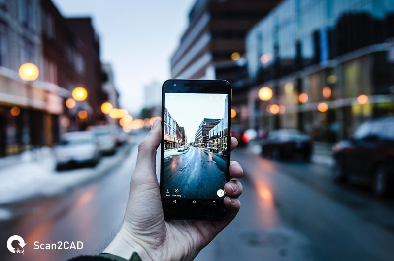 An Android Phone Taking Photograph of US Street