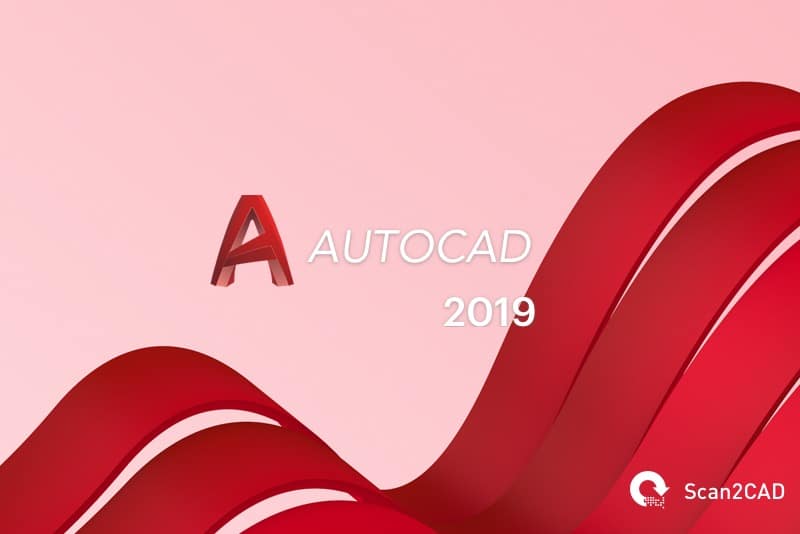 AutoCAD 2019 logo on wavy background