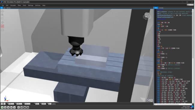 Screenshot of CNC Simulator Pro's user interface