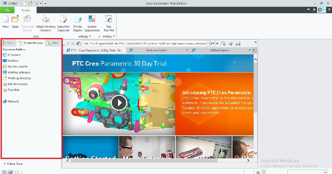 Launch screen navigation panel