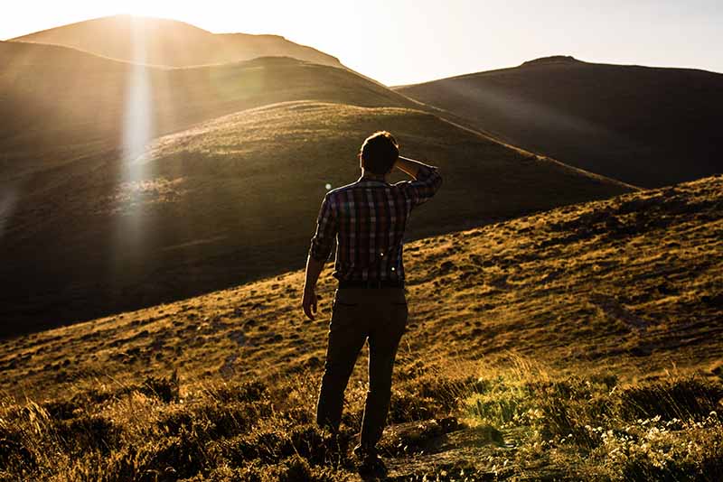 Man Searching Landscape
