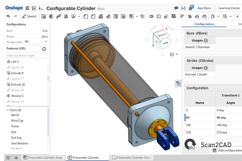 Screenshot of Onshape Parametric Modeling
