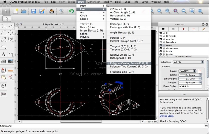 Screenshot of QCAD for Mac