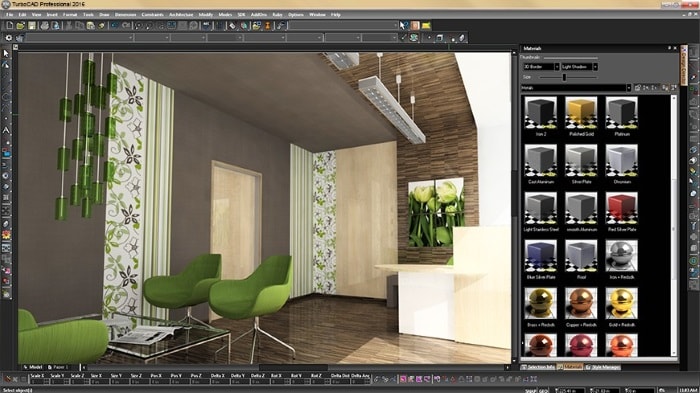 Screenshot of TurboCAD Professional