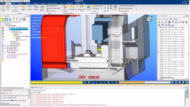Screenshot of VERICUT's user interface