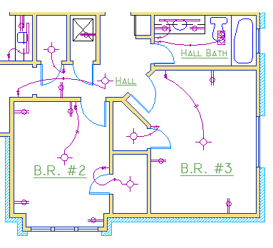 CAD Drawing DXF File - Engineer House Electrical Diagram
