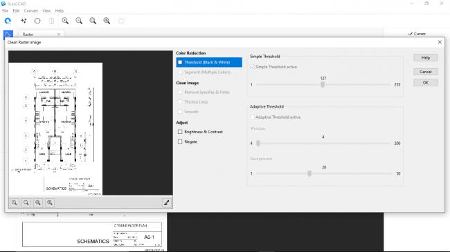Clean raster image popup window