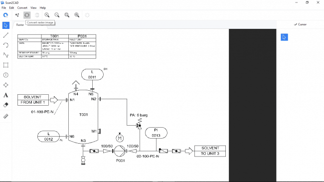 Convert raster image button