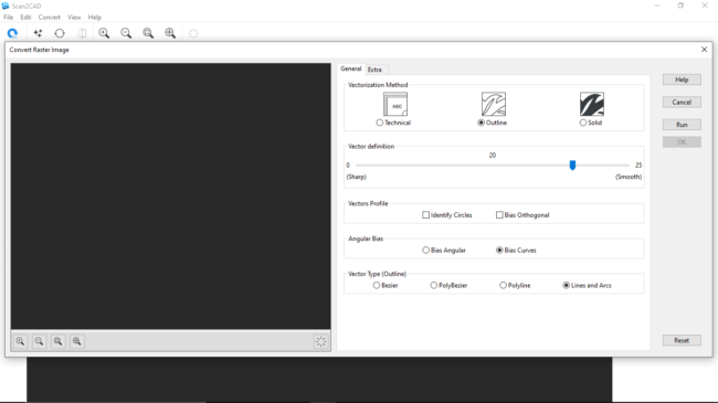 Convert raster image window
