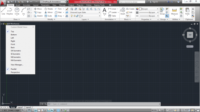 Black and white different sides appearing after clicking on top in autocad mechanical
