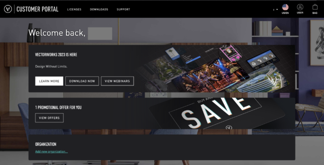 Download from the Vectorworks Customer Portal