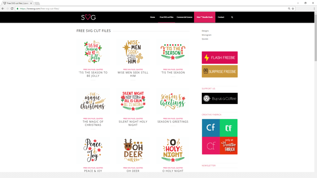 Screenshot of lovesvg.com