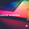 Mac laptop, Autodesk Inventor logo