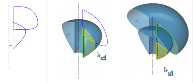 An image showing a revolved surface created using SolidWorks
