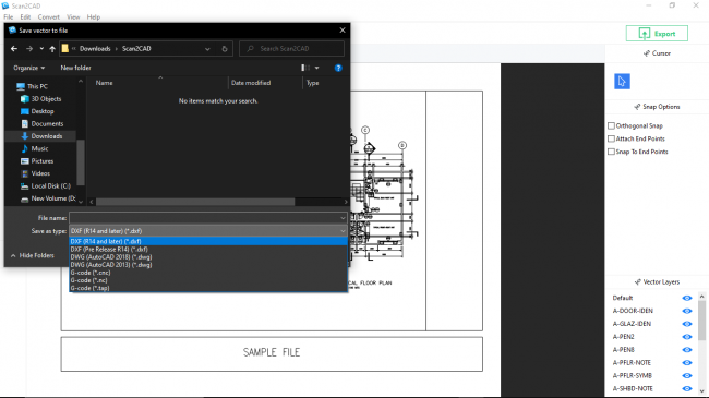 Save as type options