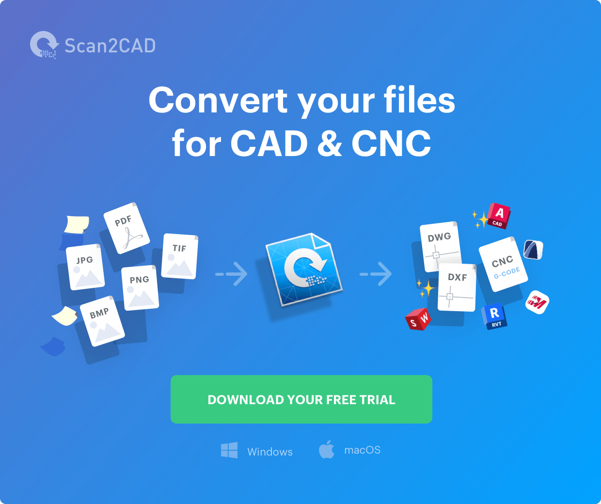 scan2cad advert for free trial