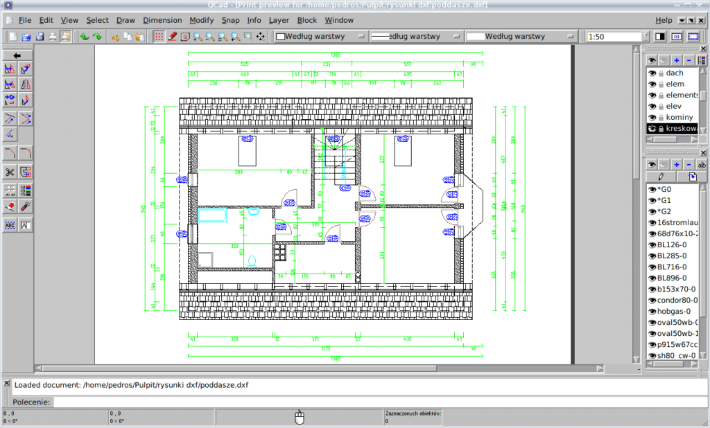 Screenshot of QCAD