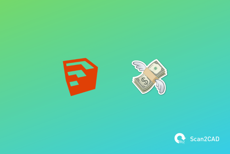 SketchUp icon, flying cash emoji