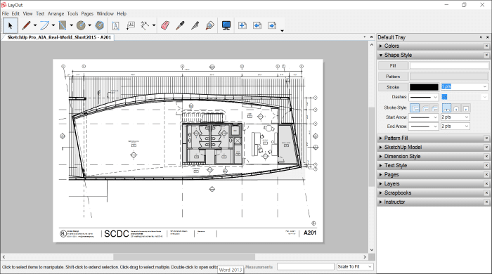 Screenshot of SketchUp's LayOut