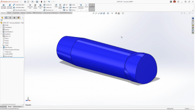 A screenshot showing SolidWorks' user interface
