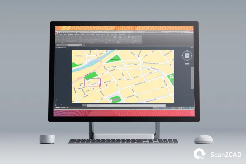 AutoCAD with raster image inserted