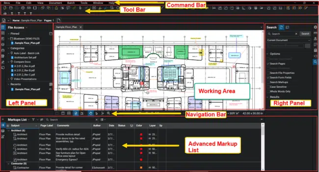 Bluebeam revu navigation