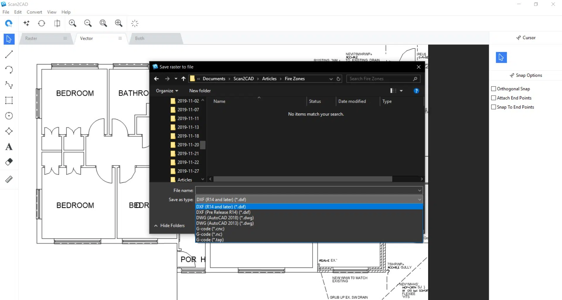 screenshot of vector file saving
