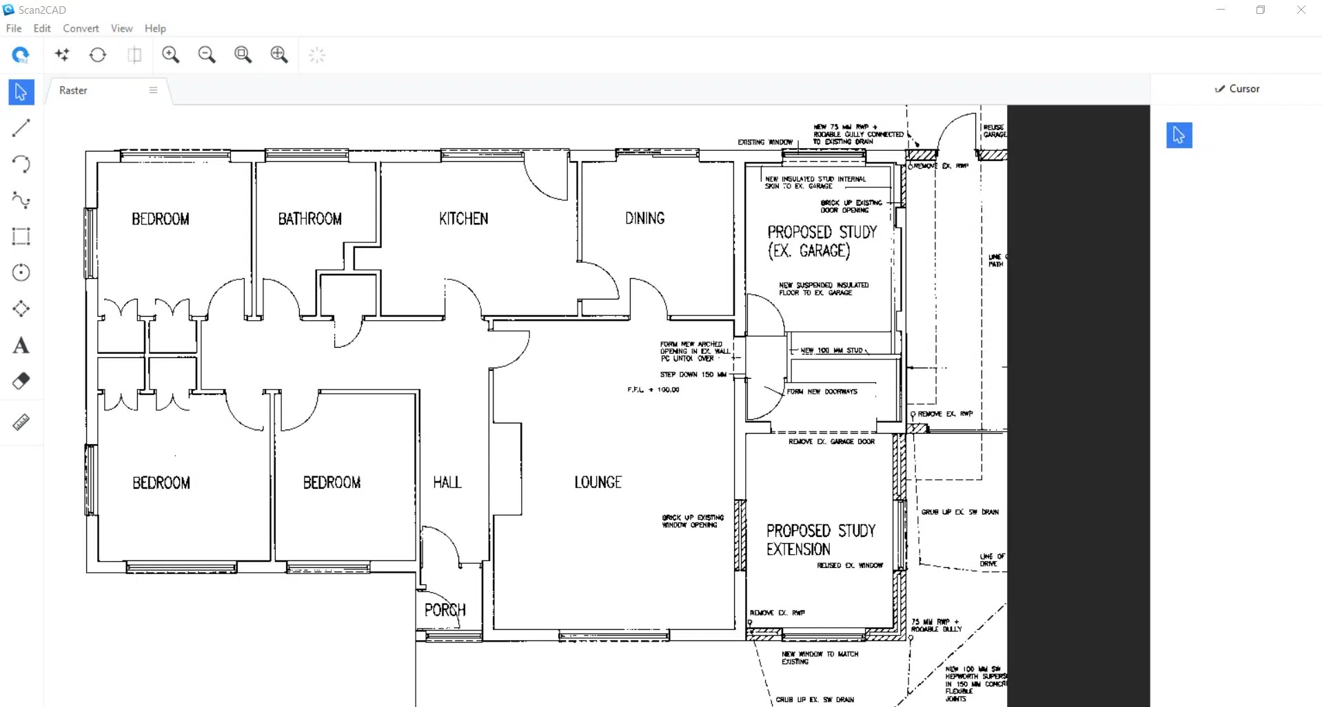 screenshot of raster floor plan