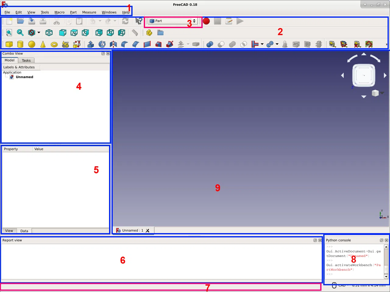 page sections FreeCAD version 0.18