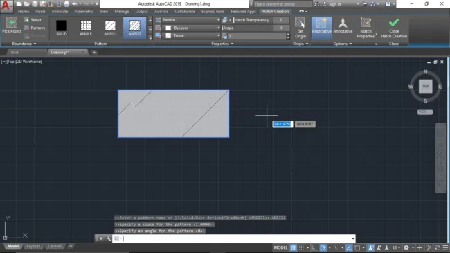 Hatch tool on AutoCAD