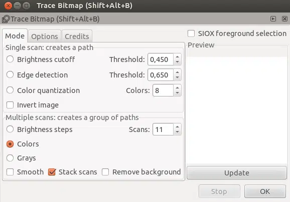 Inkscape's Trace Bitmap feature