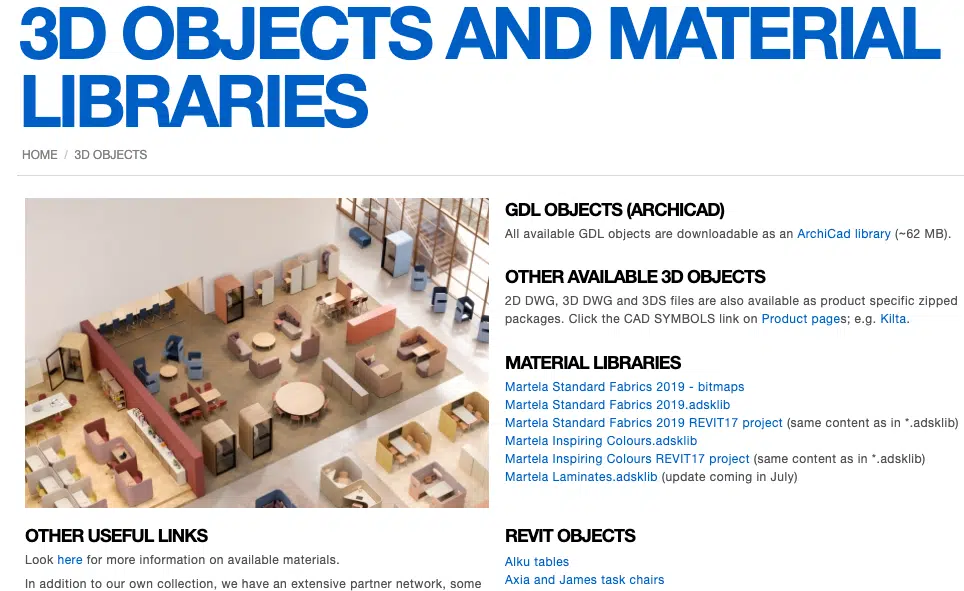 Martela website screenshot