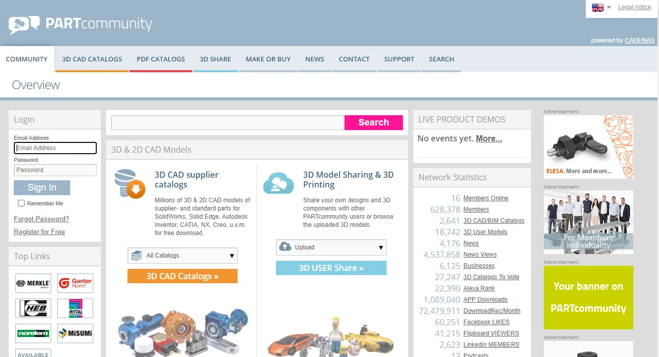 PARTcommunity homepage