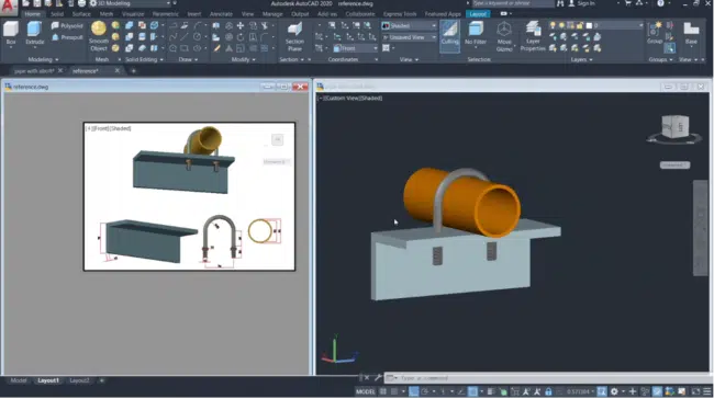 Pipe support assembly 3D CAD model