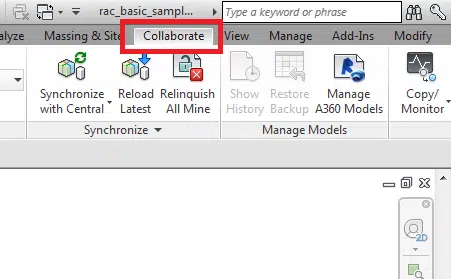 Revit Collaborate Tab