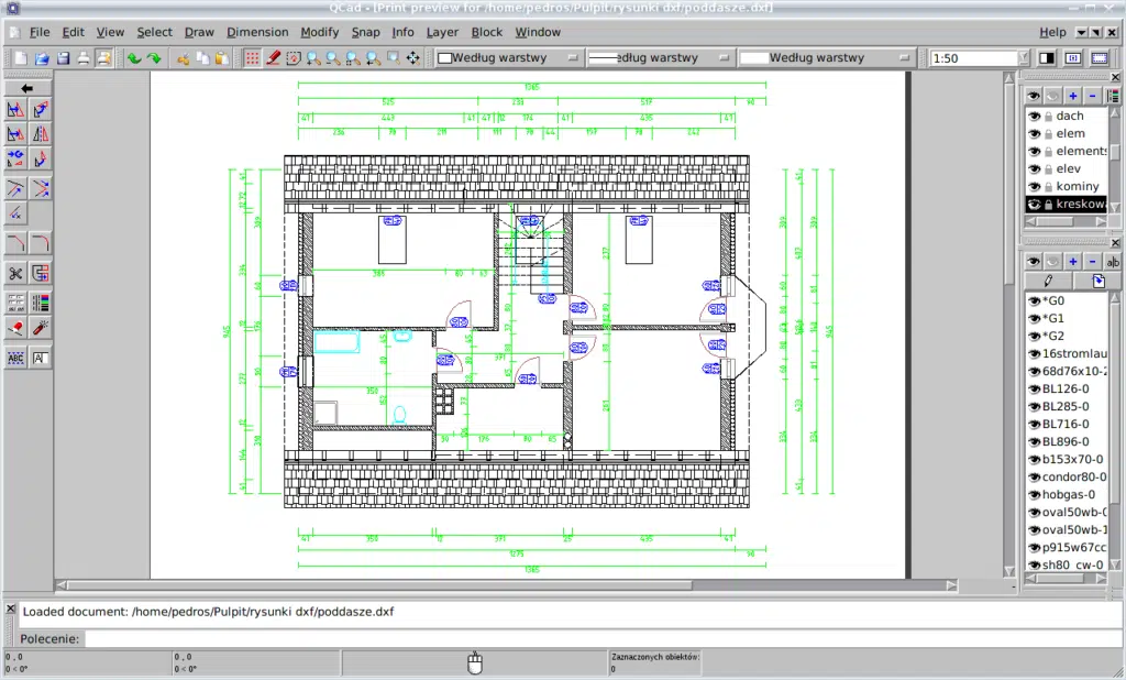 Screenshot of QCAD