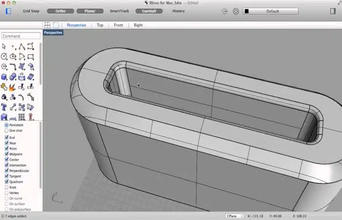 Screenshot of Rhino3D for Mac