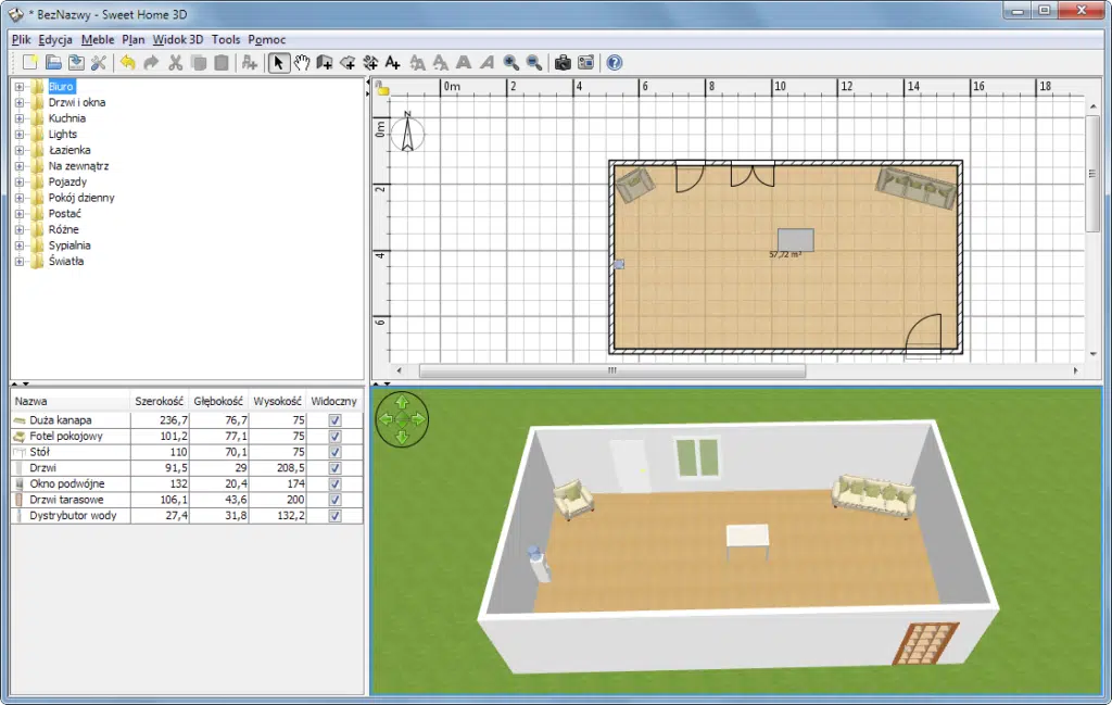 Screenshot of Sweet Home 3D